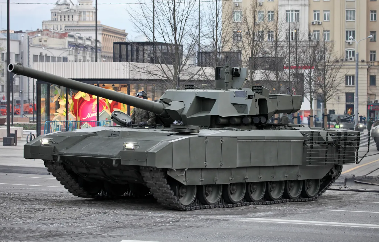 Photo wallpaper Moscow, Victory Parade, May 9, Armata, T-14, Rehearsal