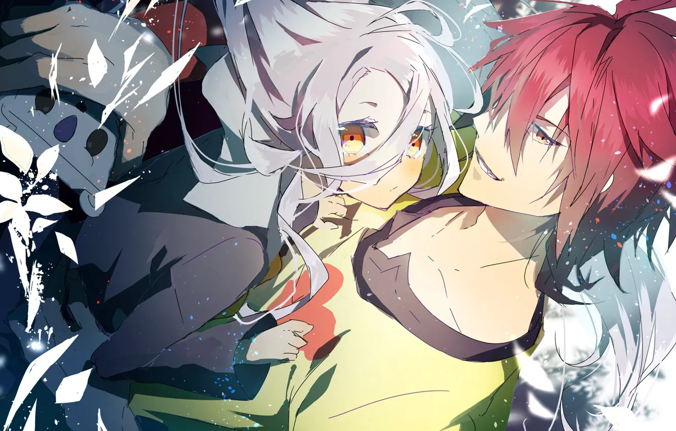 Photo wallpaper anime, art, girl, guy, two, No Game No Life, No Game No Life