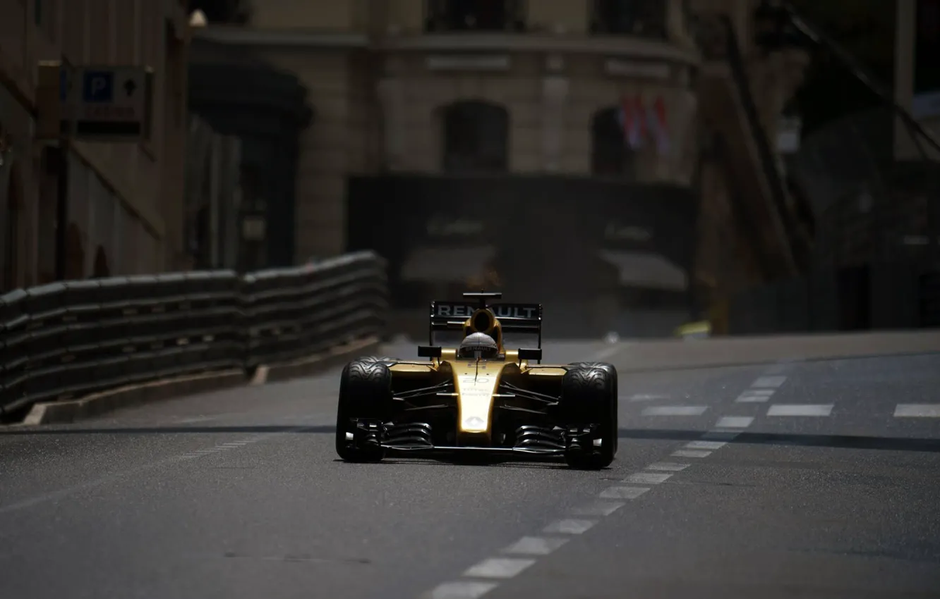 Photo wallpaper Renault, Formula 1, the front, Monte Carlo, barrier, Magnussen