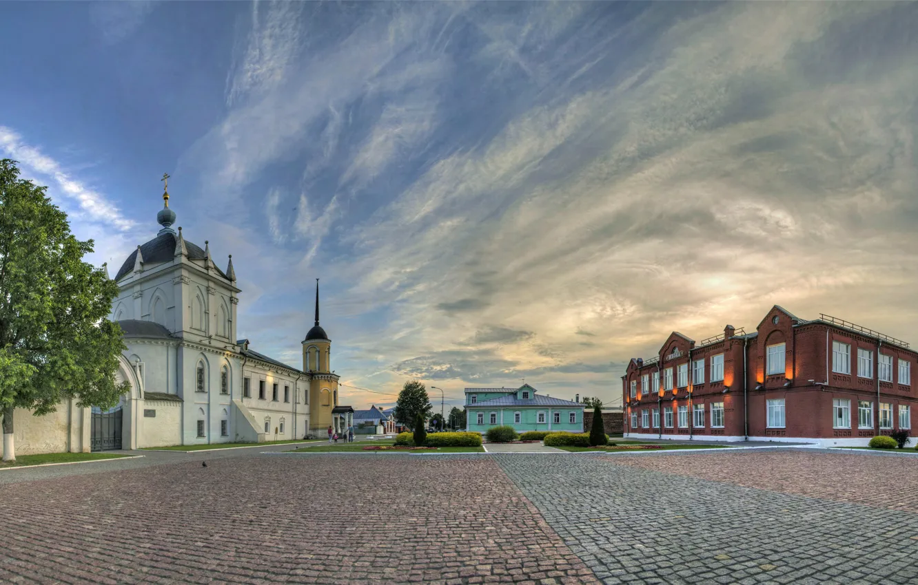 Photo wallpaper the sky, the evening, architecture, Kolomna, Cathedral square