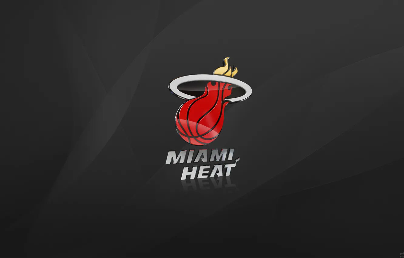 Photo wallpaper Grey, Basketball, Background, Logo, NBA, Miami, Miami Heat