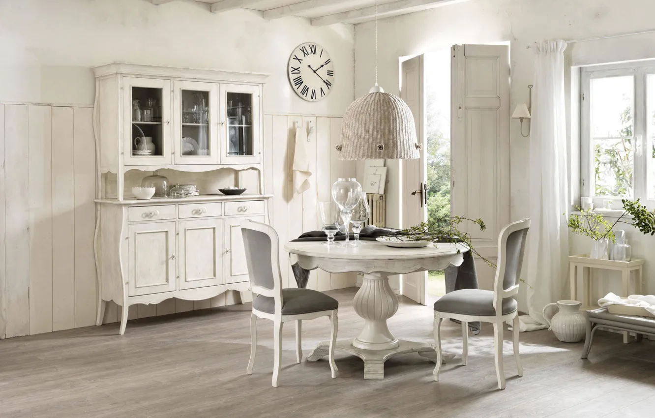 Photo wallpaper design, room, interior, dining room, Provence style