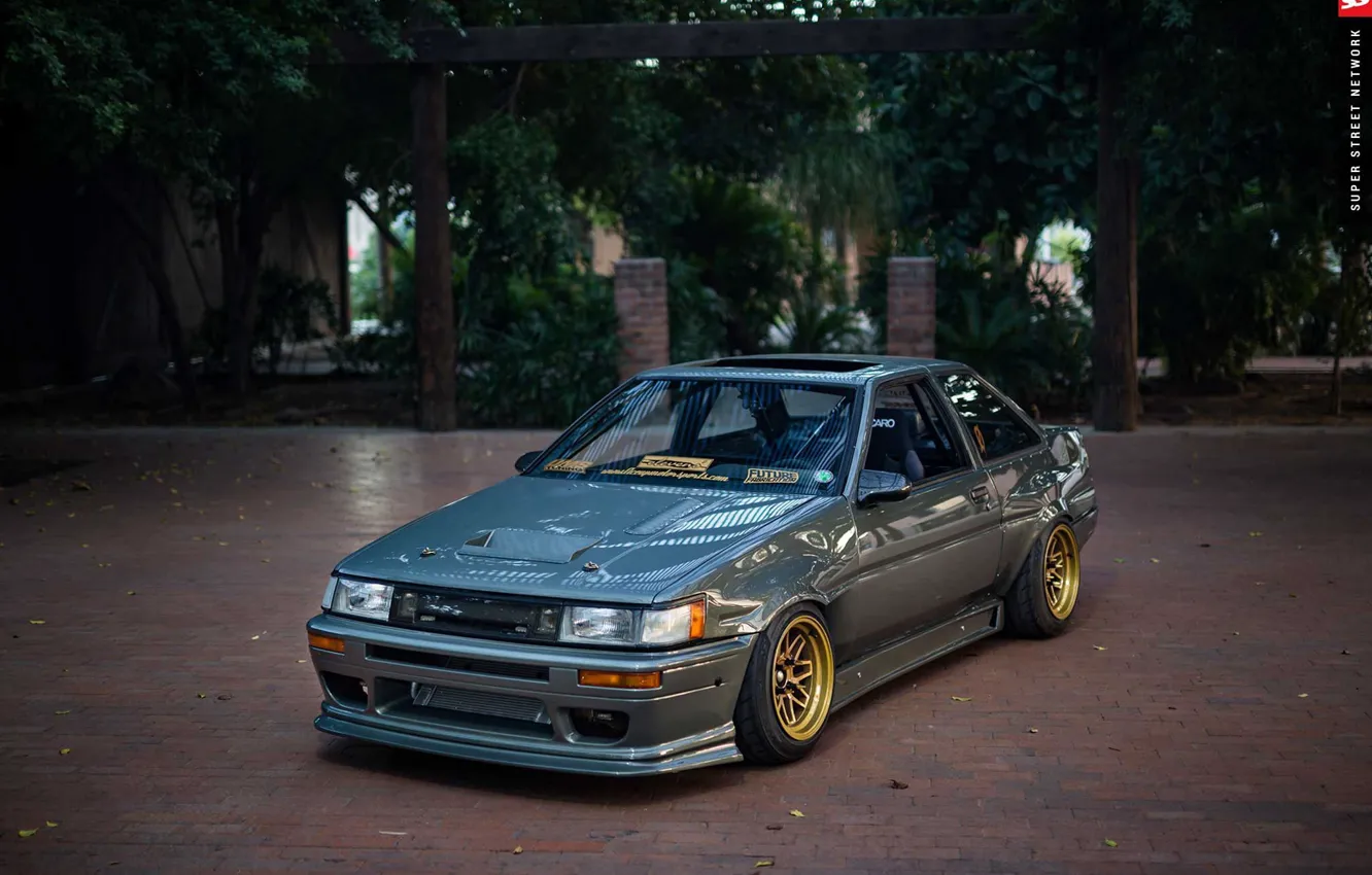 Photo wallpaper Toyota, AE86, 1986, Corolla, front end conversion