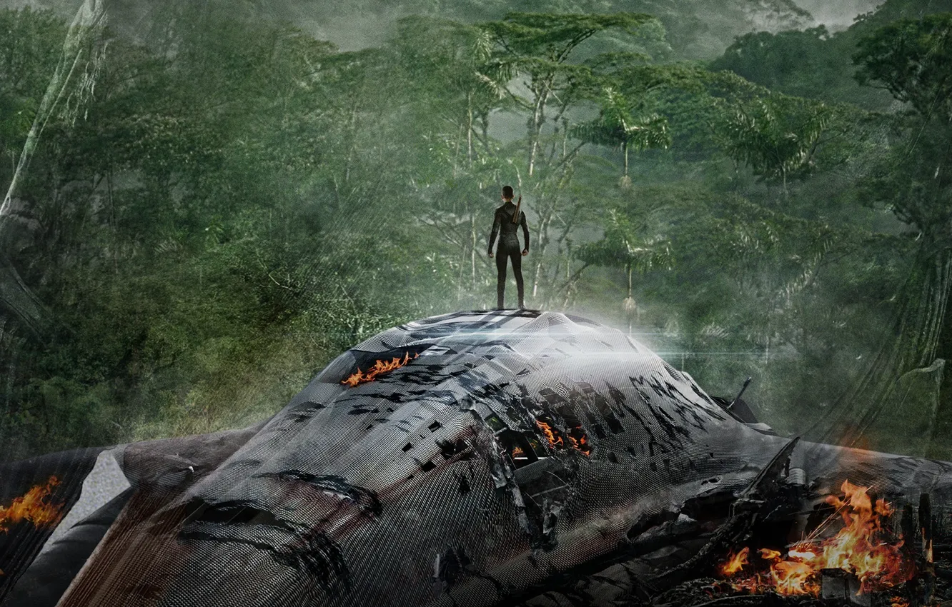 Photo wallpaper forest, Earth, spaceship, Will Smith, landing, Will Smith, After Earth, After earth