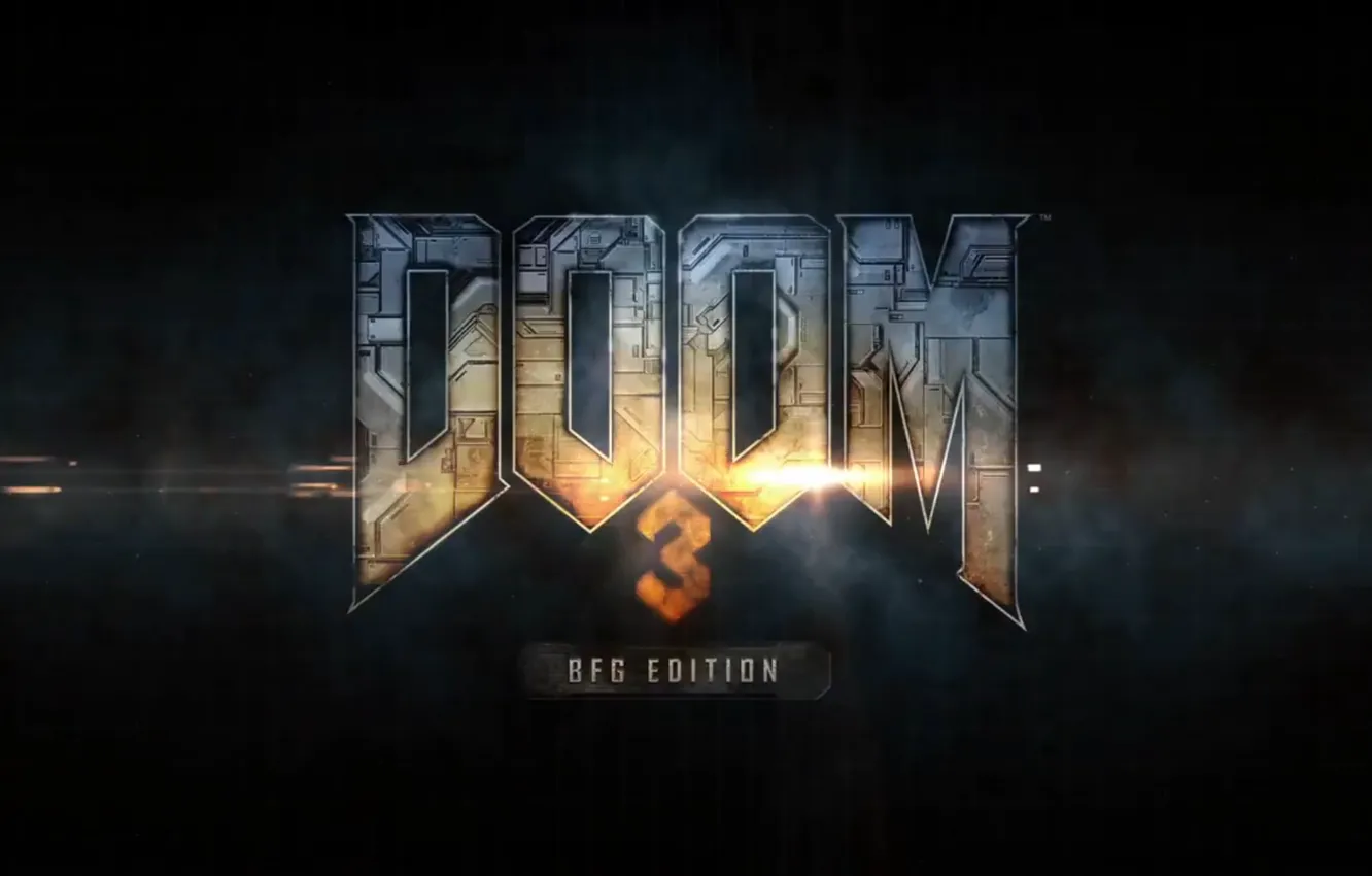 Photo wallpaper the game, logo, Bethesda Softworks, Logotype, id Software, doom 3 bfg edition