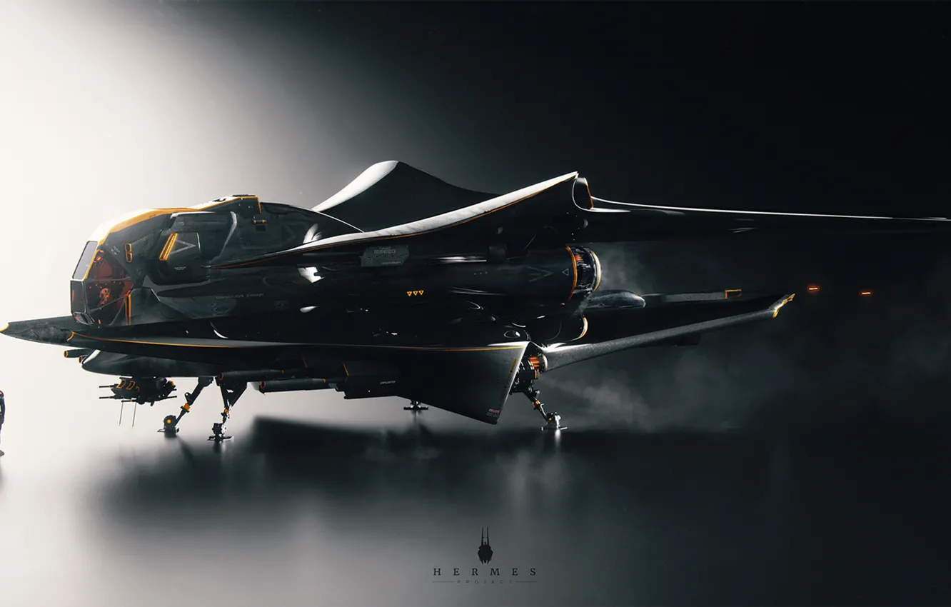 Photo wallpaper fiction, people, male, art, Hermes, speachip, spaceship, Hermes Project