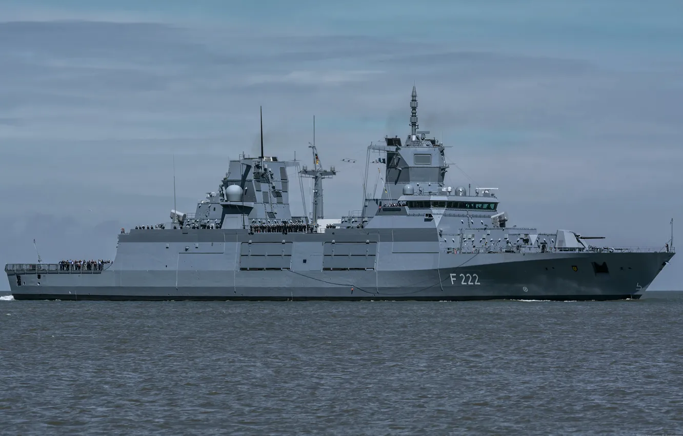 Photo wallpaper frigate, The German Navy, FGS Baden-Wurttemberg F222