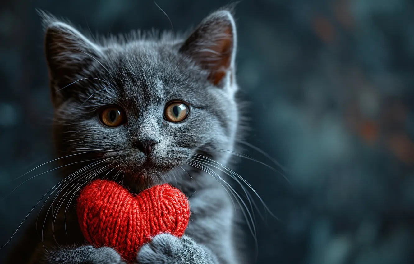 Wallpaper cat, kitty, heart, cute, heart, kitten, lovely, cute for ...