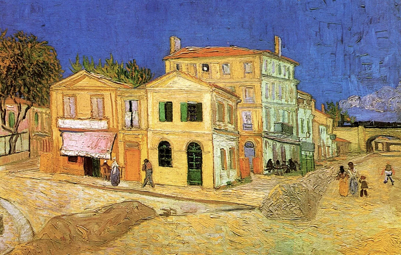 Photo wallpaper house, Vincent van Gogh, Vincent s House, in Arles The Yellow