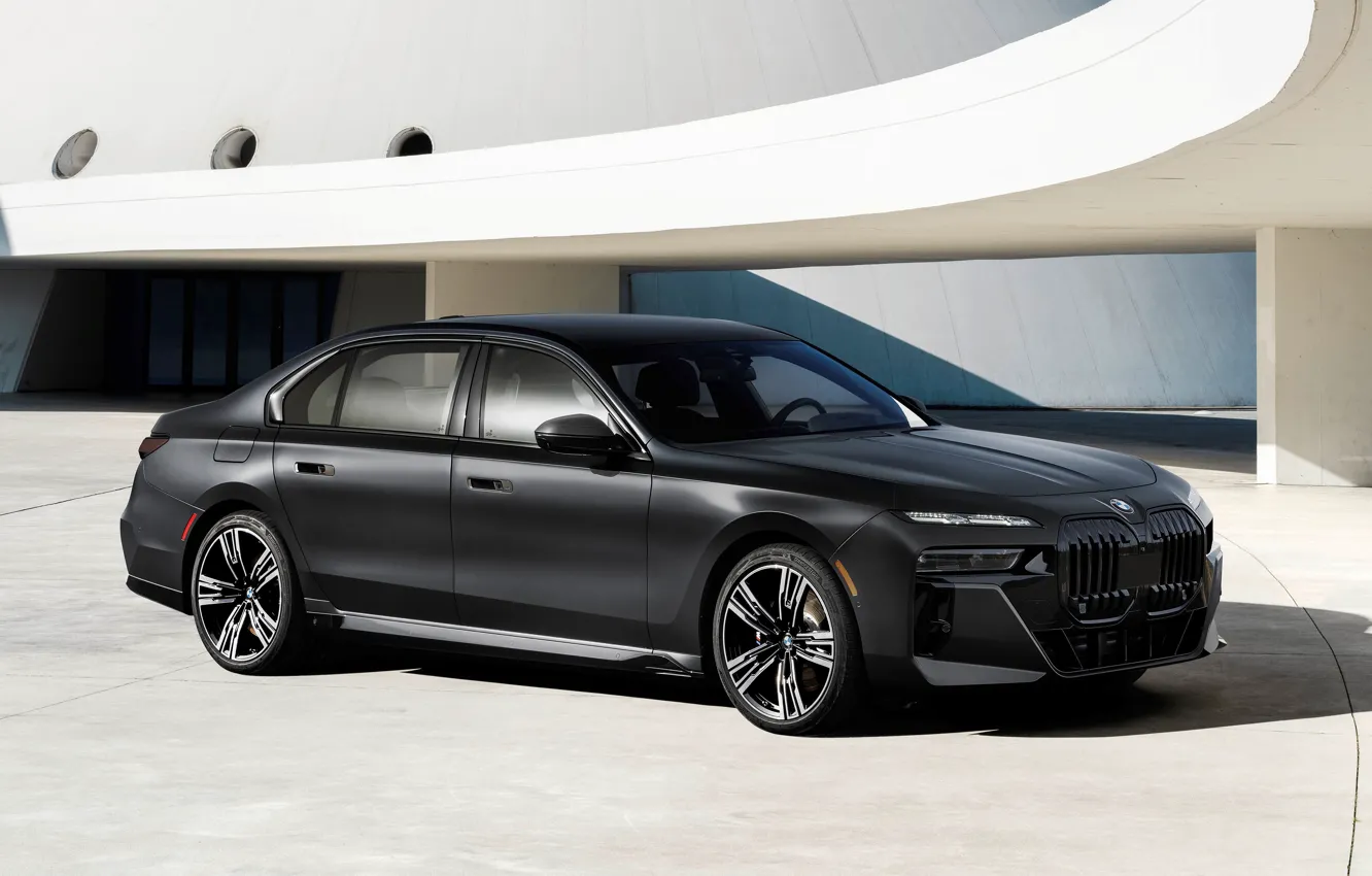 Photo wallpaper BMW, black, Front, xDrive, M Sport, 2023, BMW 760i