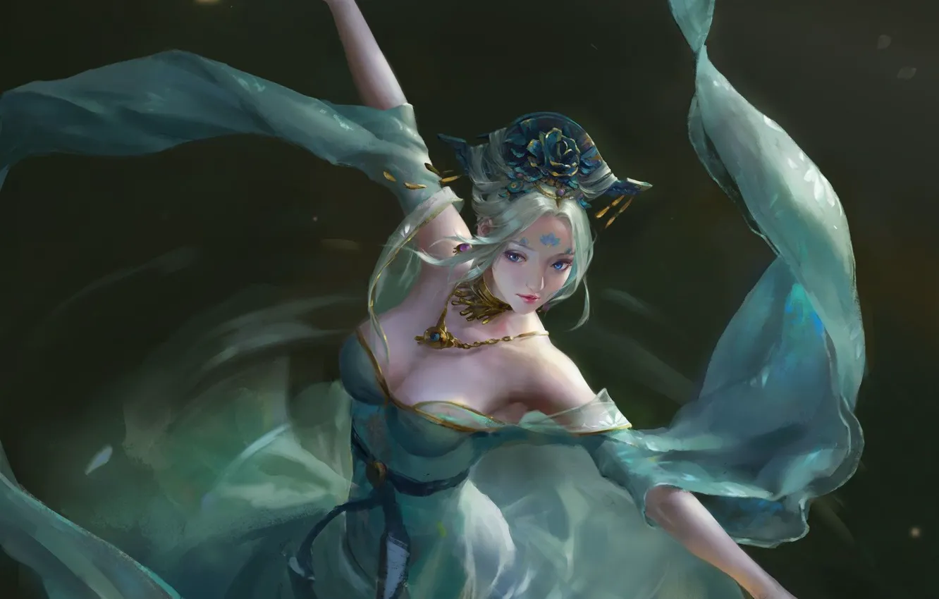 Photo wallpaper look, girl, decoration, dance, dress, fantasy, art
