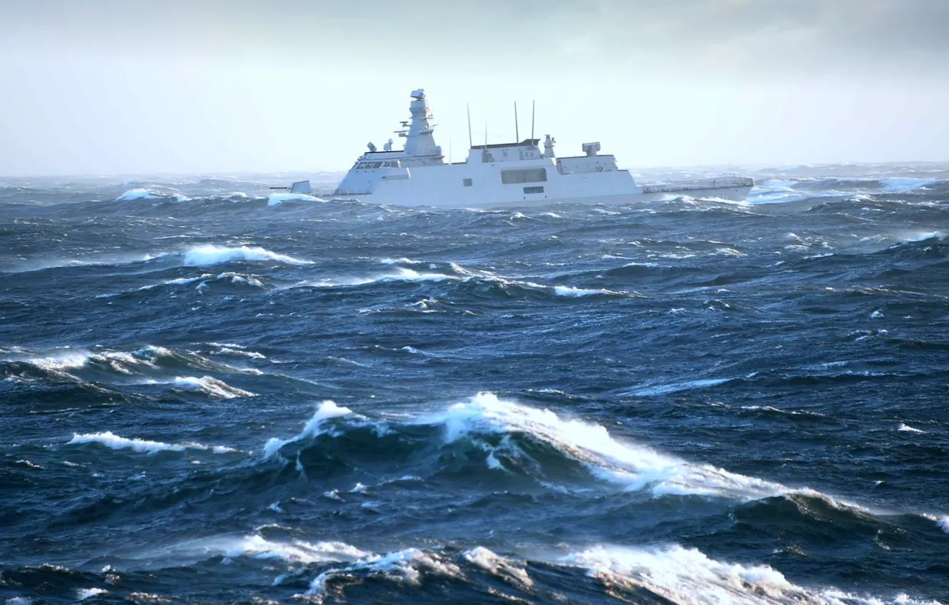 Photo wallpaper storm, frigate, Ada