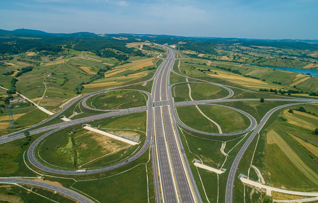 Photo wallpaper road, highway, Crossroad