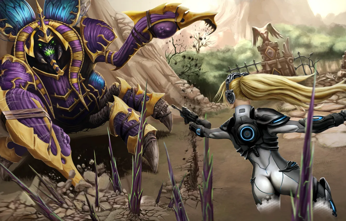 Photo wallpaper starcraft, warcraft, Heroes of the Storm, nova terra, Anub'arak