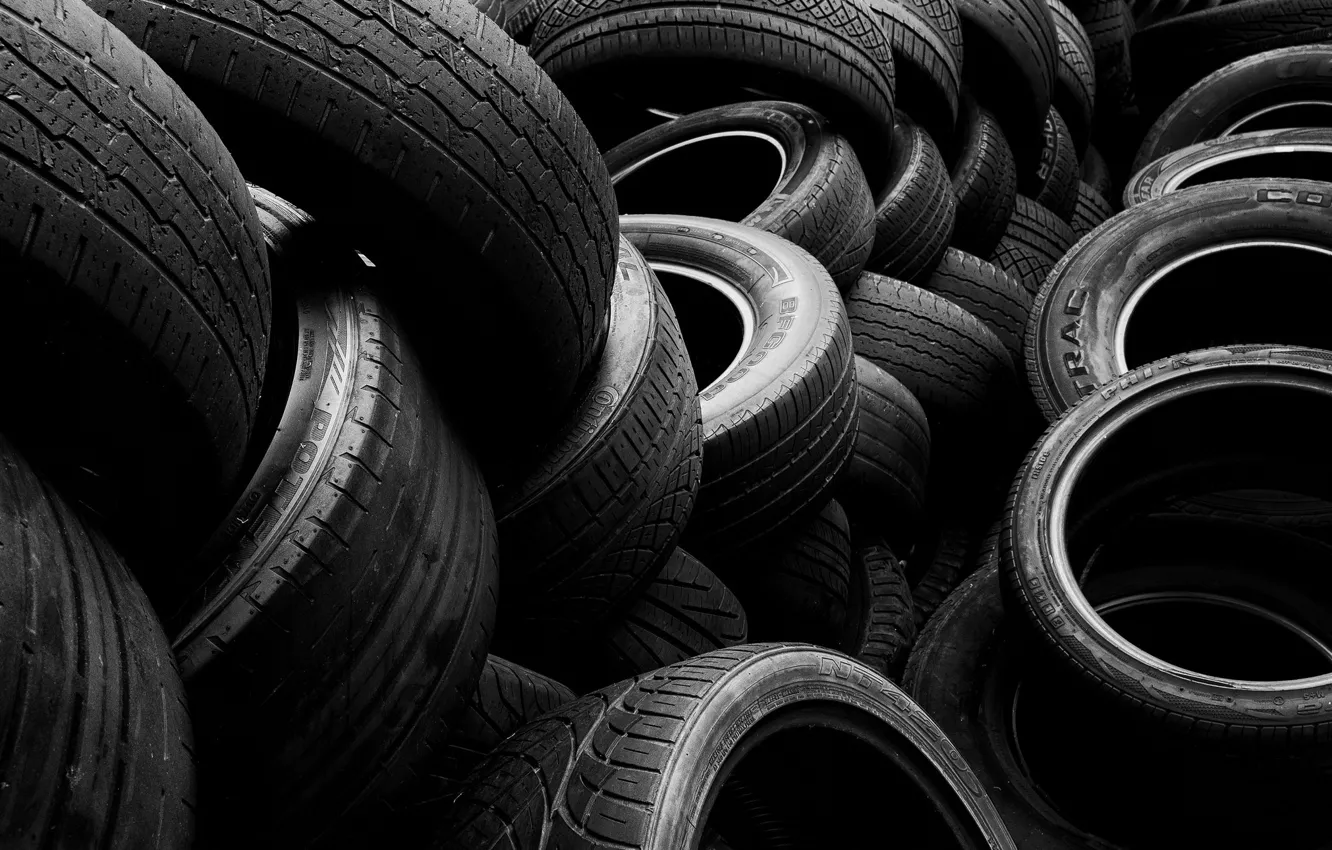 Photo wallpaper macro, background, tires