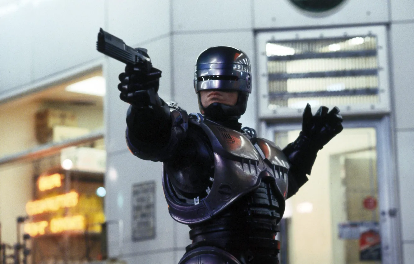 Photo wallpaper gun, fiction, armor, Robocop, RoboCop