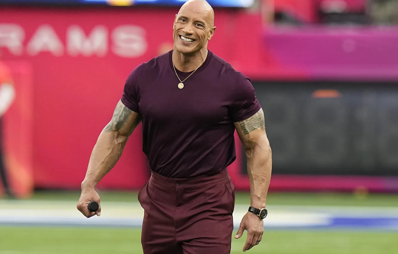 Photo wallpaper field, look, pose, smile, watch, tattoo, actor, Muscle