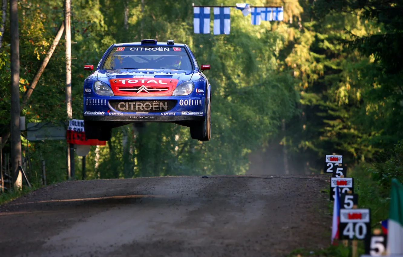 Photo wallpaper auto, forest, blue, race, sport, Citroen, WRC, the front