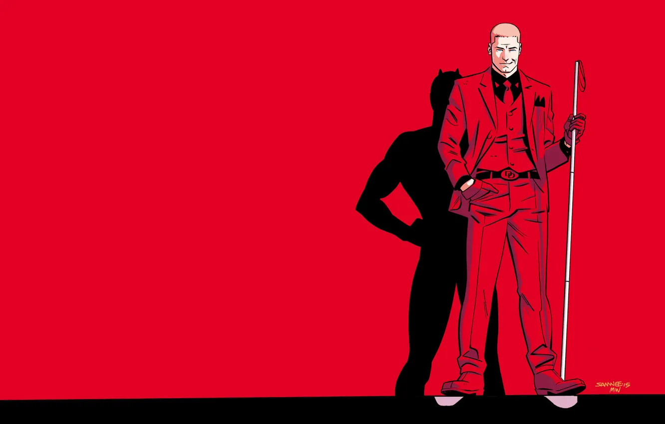 Photo wallpaper red, costume, Daredevil, Daredevil
