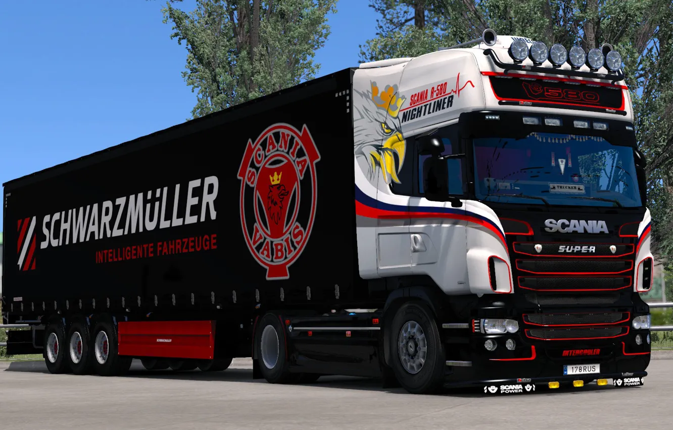 Photo wallpaper the game, truck, Euro Truck Simulator 2, SCS Software, SCANIA R-580