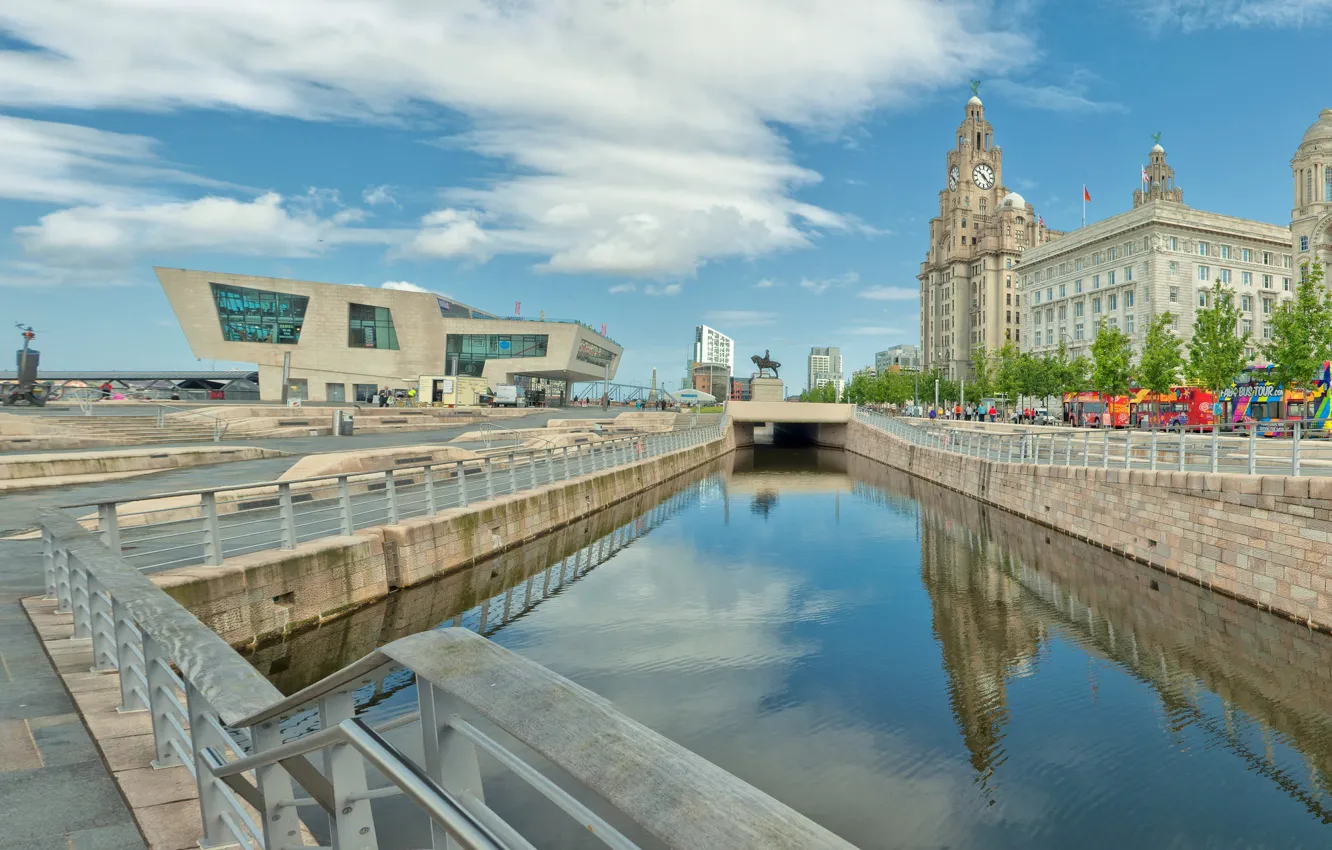 Photo wallpaper bridge, England, home, channel, Liverpool