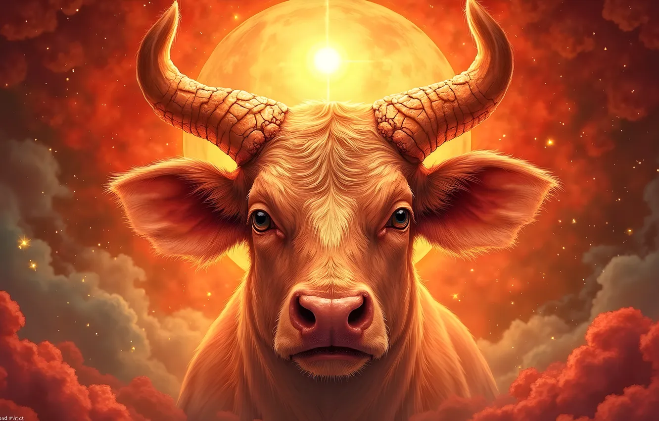 Photo wallpaper the sun, light, lights, sign, symbol, the signs of the zodiac, zodiac, Golden background