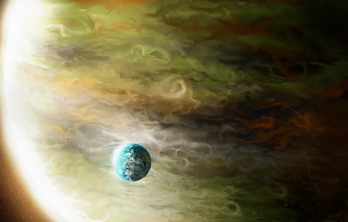 Photo wallpaper space, planet, art, giant, GAS