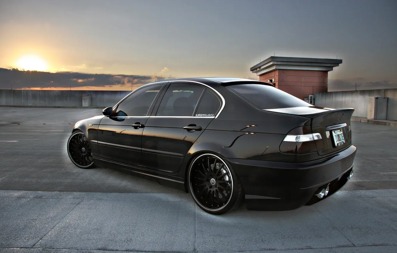 Photo wallpaper sunset, lights, tuning, Beha