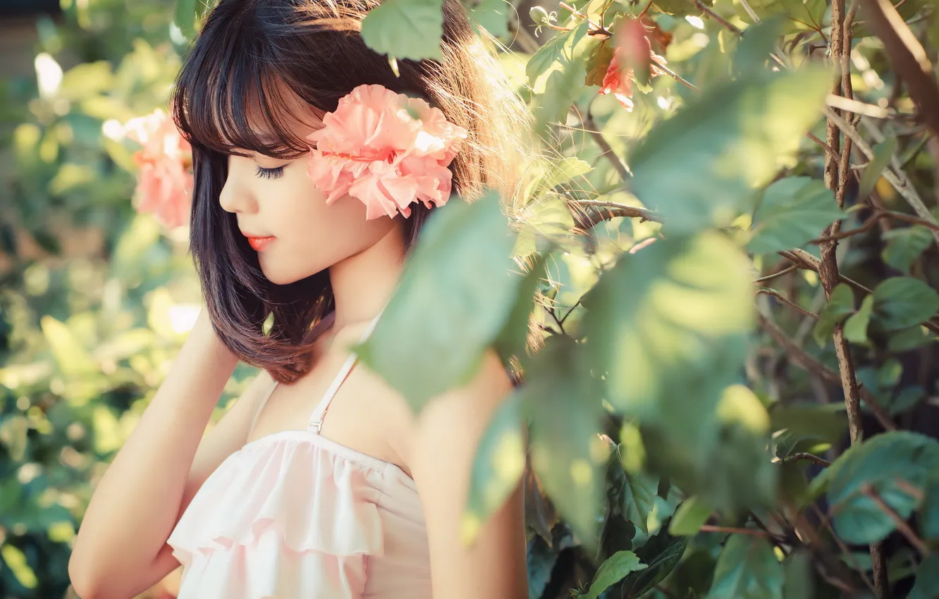 Photo wallpaper girl, nature, portrait