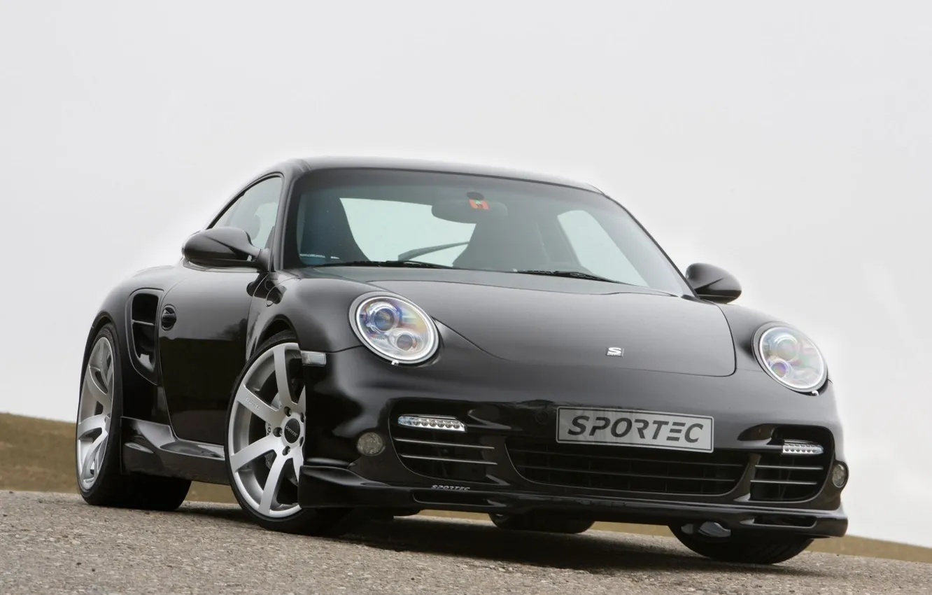 Photo wallpaper black, 911, Porsche, Turbo S, Sportec