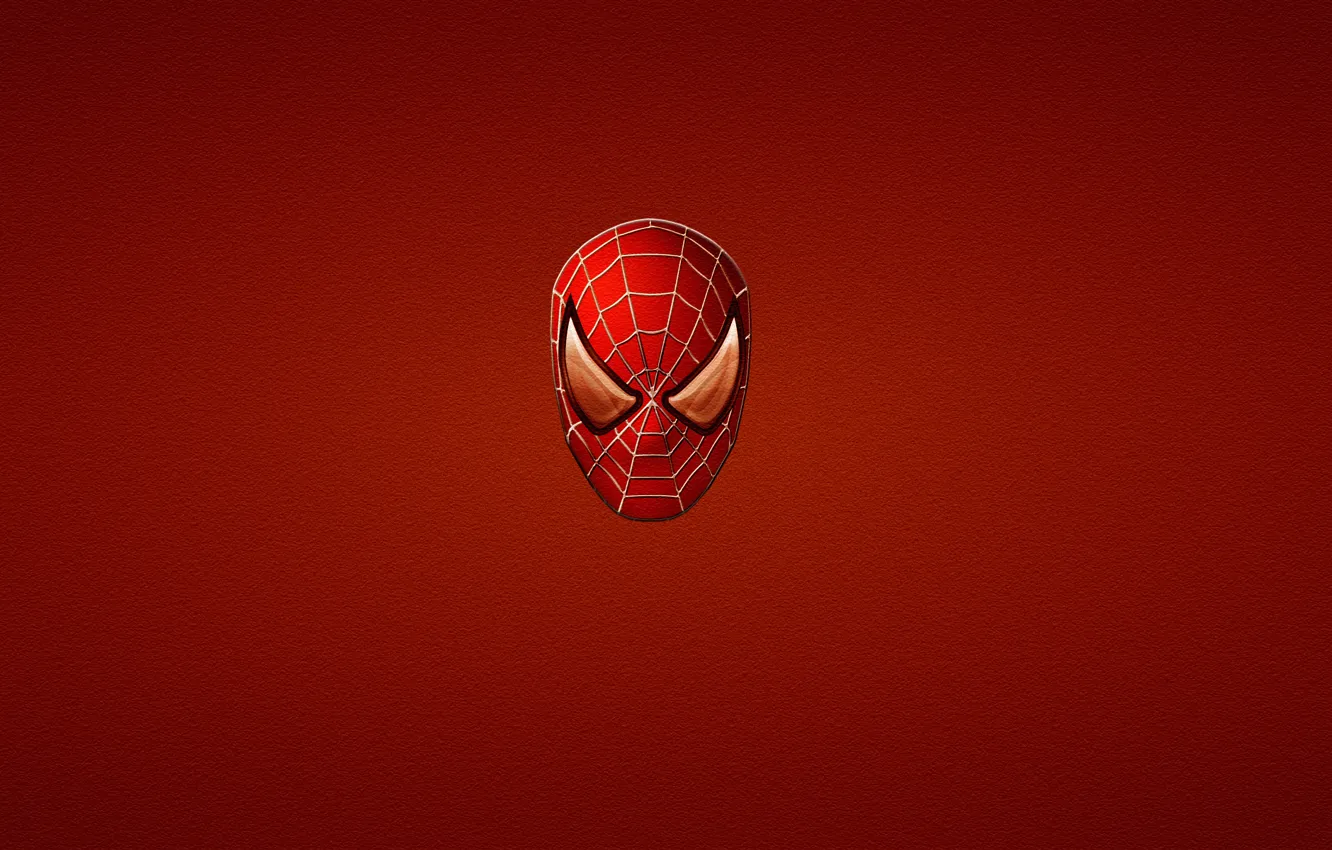 Photo wallpaper red, minimalism, red, marvel, comic, comics, Spider-man, Spider-Man