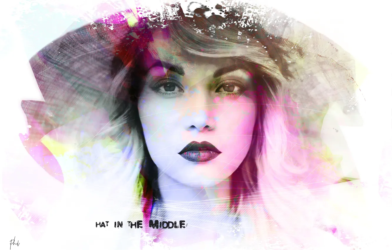 Photo wallpaper girl, face, haircut, portrait, art