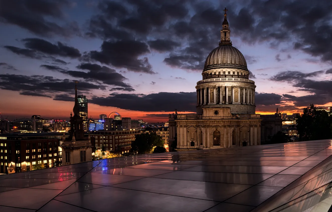 Photo wallpaper night, the city, building