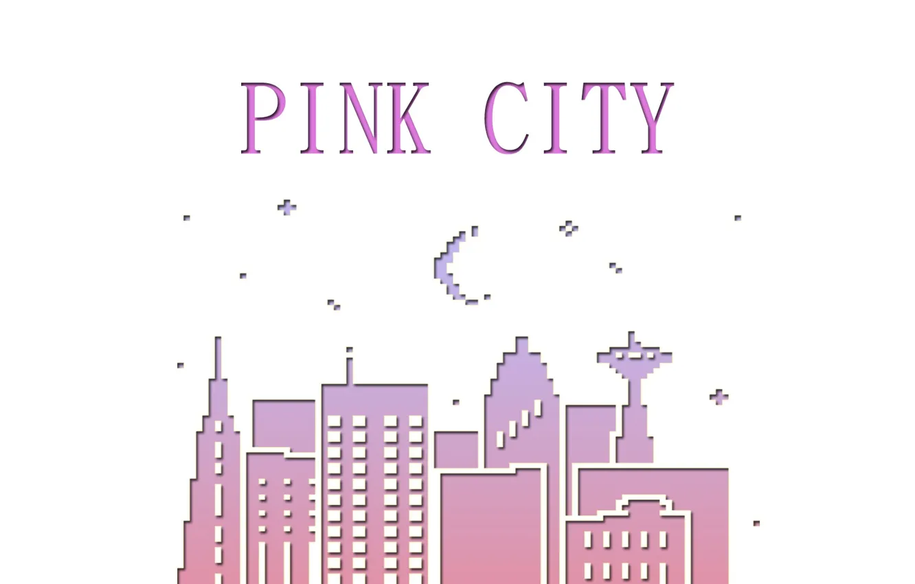 Photo wallpaper the city, style, pink