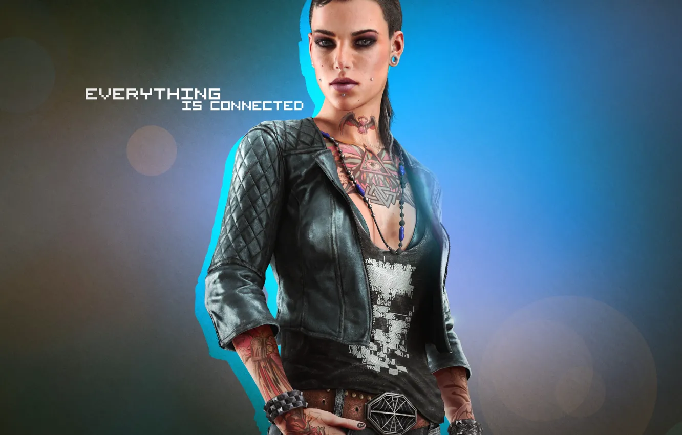 Photo wallpaper Watch Dogs, Clara Lille, Everything is connected