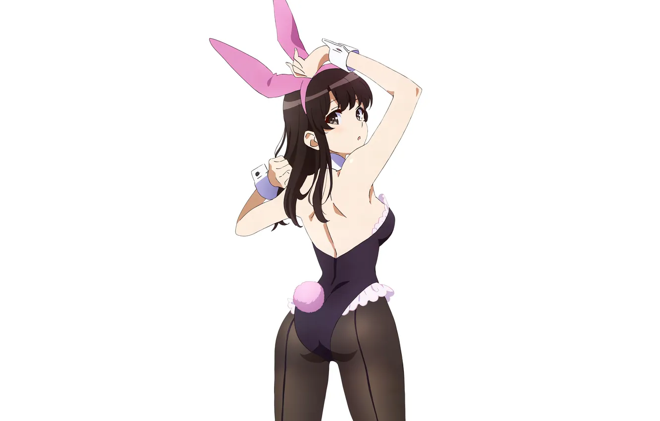 Photo wallpaper girl, sexy, ass, cleavage, long hair, boobs, animal ears, sexy girl