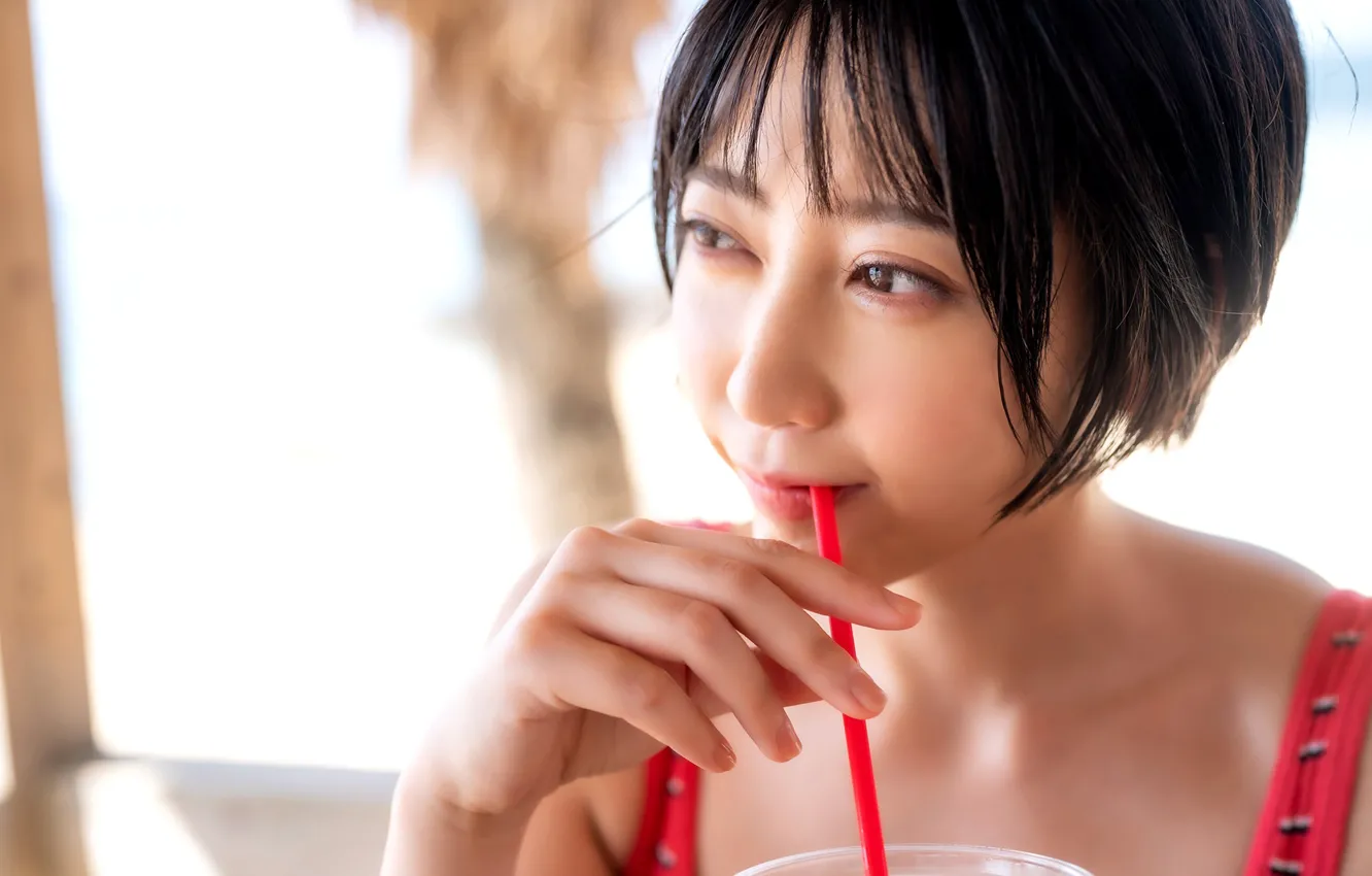 Photo wallpaper woman, smile, beautiful, model, pretty, asian, cute, japanese