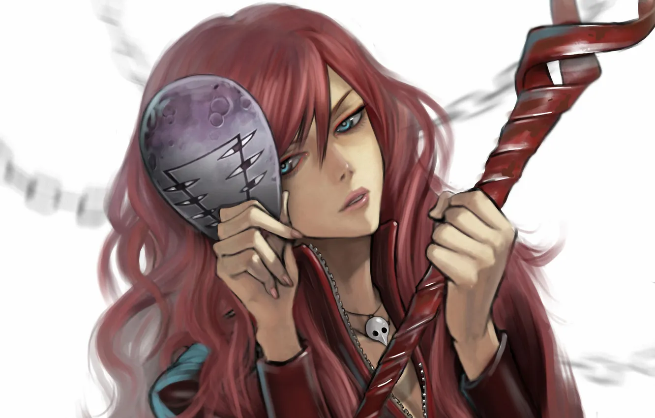 Photo wallpaper girl, mask, art, monkey, Neon Genesis Evangelion, Lilith, weibo