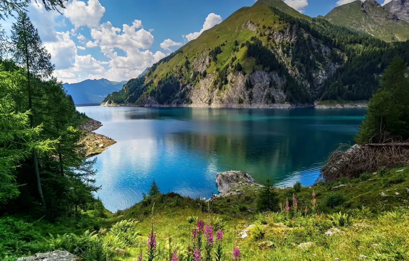 Photo wallpaper mountains, lake, Switzerland, Alps, Switzerland, Alps, Ticino, Ticino