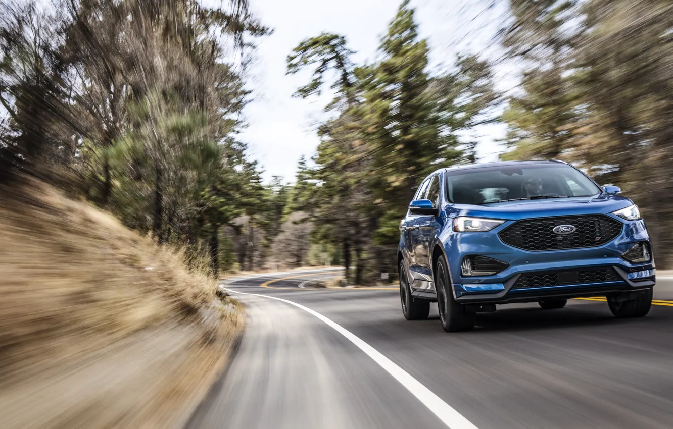Photo wallpaper road, speed, Ford, Edge, crossover, 2019, Edge ST