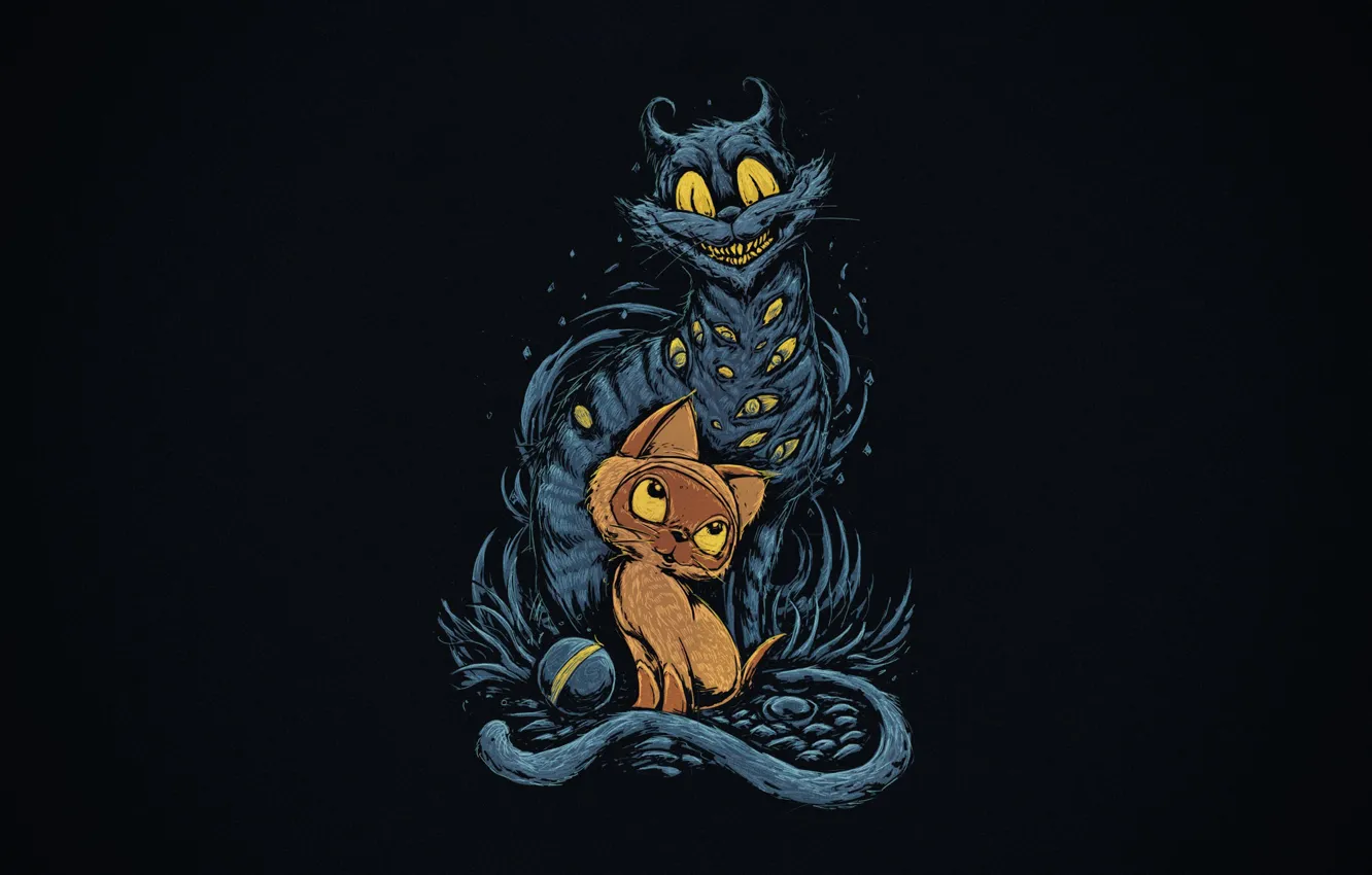 Photo wallpaper cat, style, background, minimalism, kitty, style, art, background