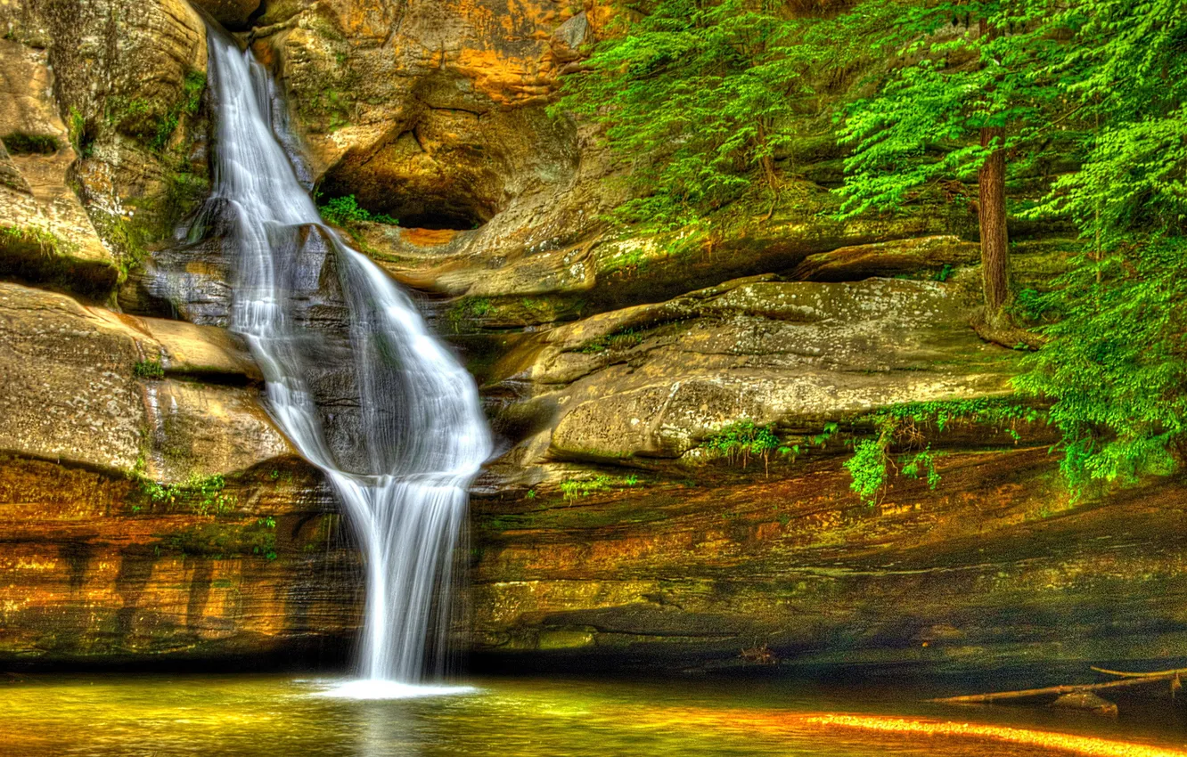Photo wallpaper nature, photo, waterfall, HDR