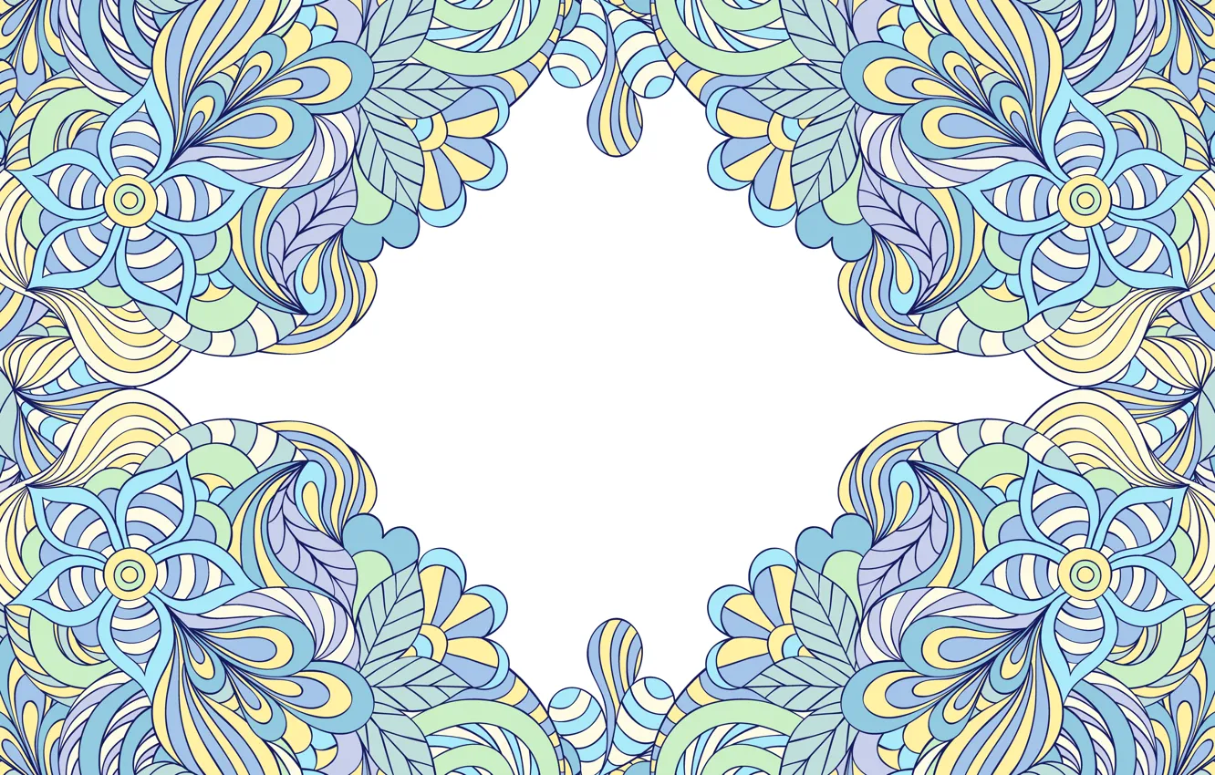 Photo wallpaper white, abstraction, background, pattern, frame, Paisley