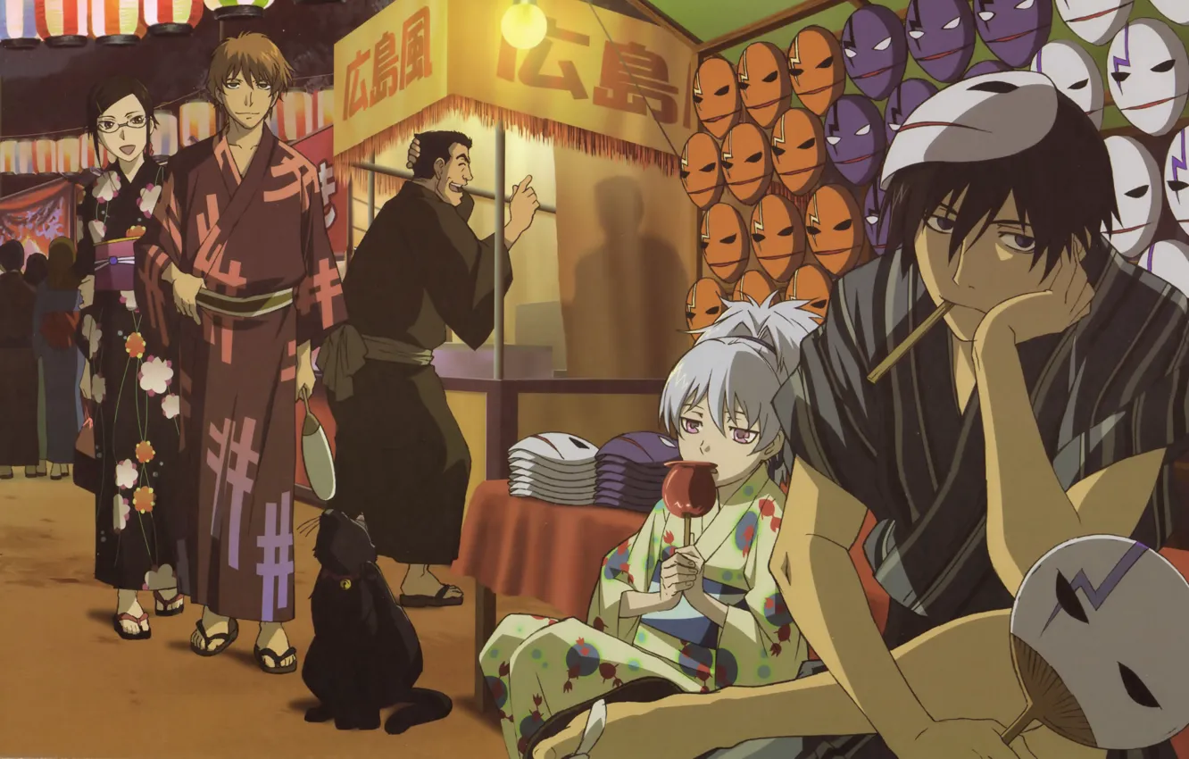 Photo wallpaper Yin, Darker than Black, Hey, Mao, Misaki Kirihara, Yusuke Saito, Kunio Matsumoto