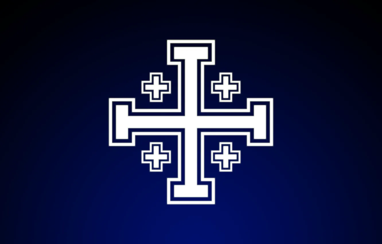 Photo wallpaper God, Jesus Christ, Crusader, Christianity, dark blue background, The Jerusalem cross