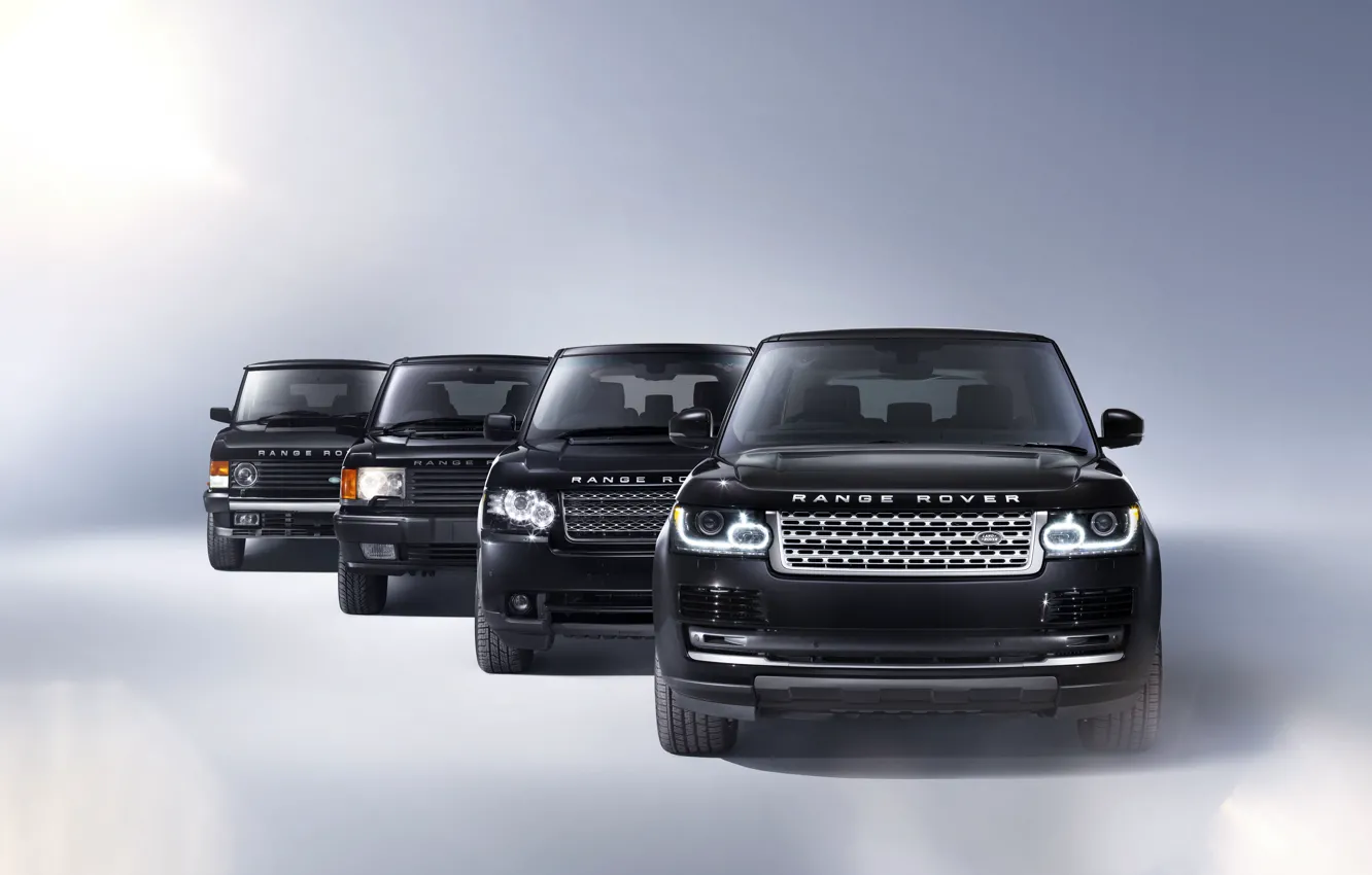 Photo wallpaper Land Rover, Range Rover, Car, Black, Cars, Land Rover, Front, History