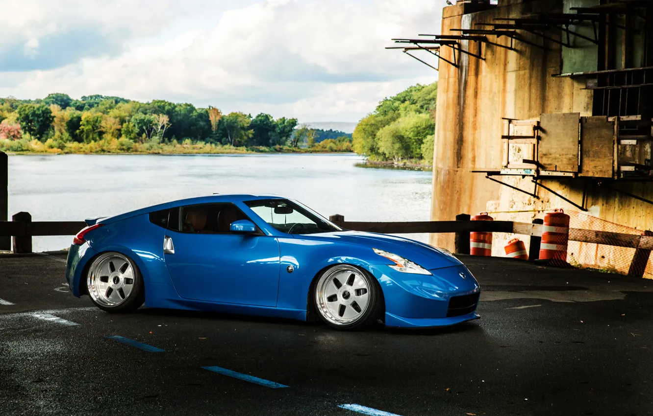 Photo wallpaper car, nissan, blue, tuning, 370z