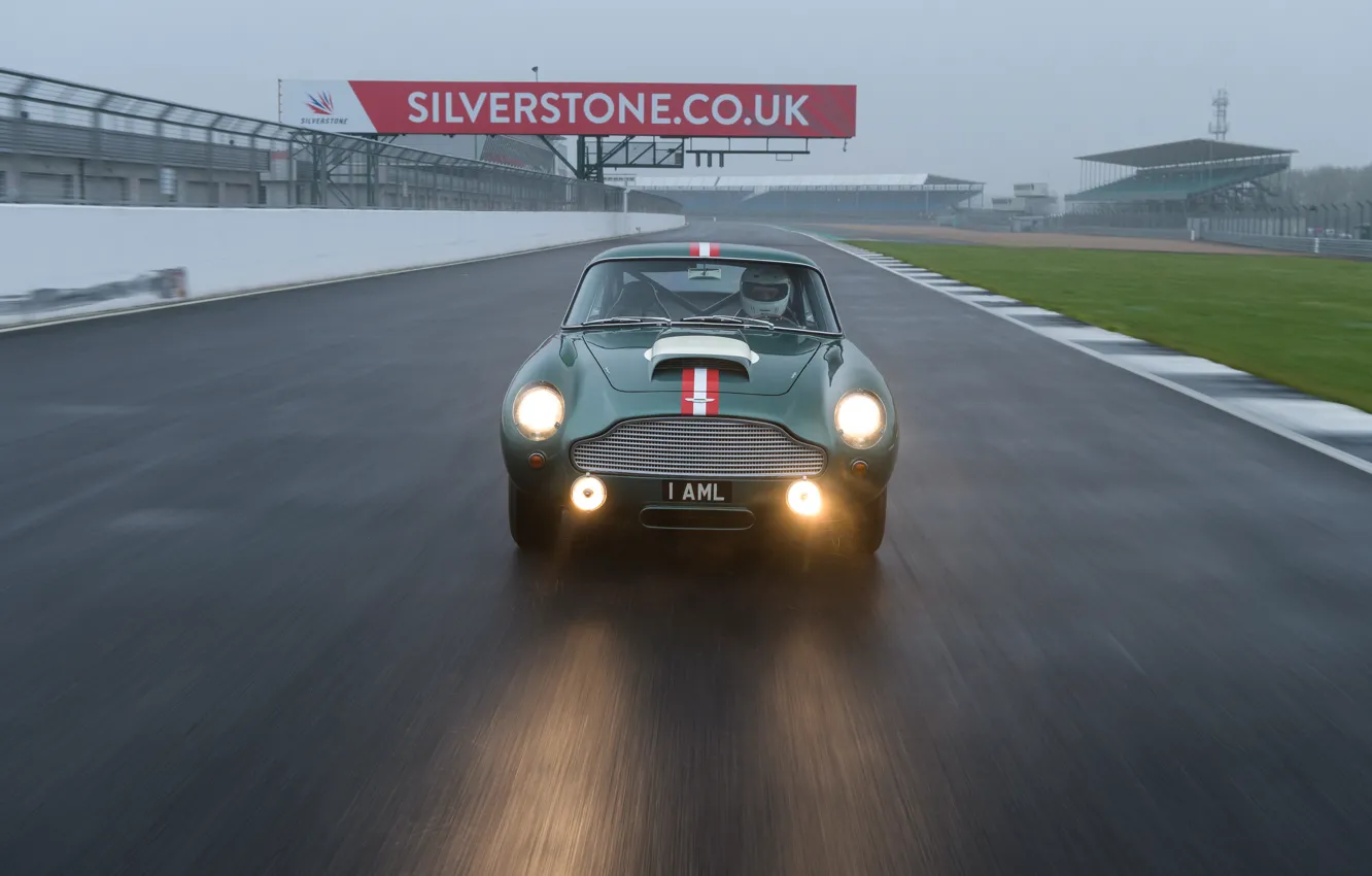 Photo wallpaper Aston Martin, Speed, Asphalt, Lights, Track, Classic, 2018, Classic car