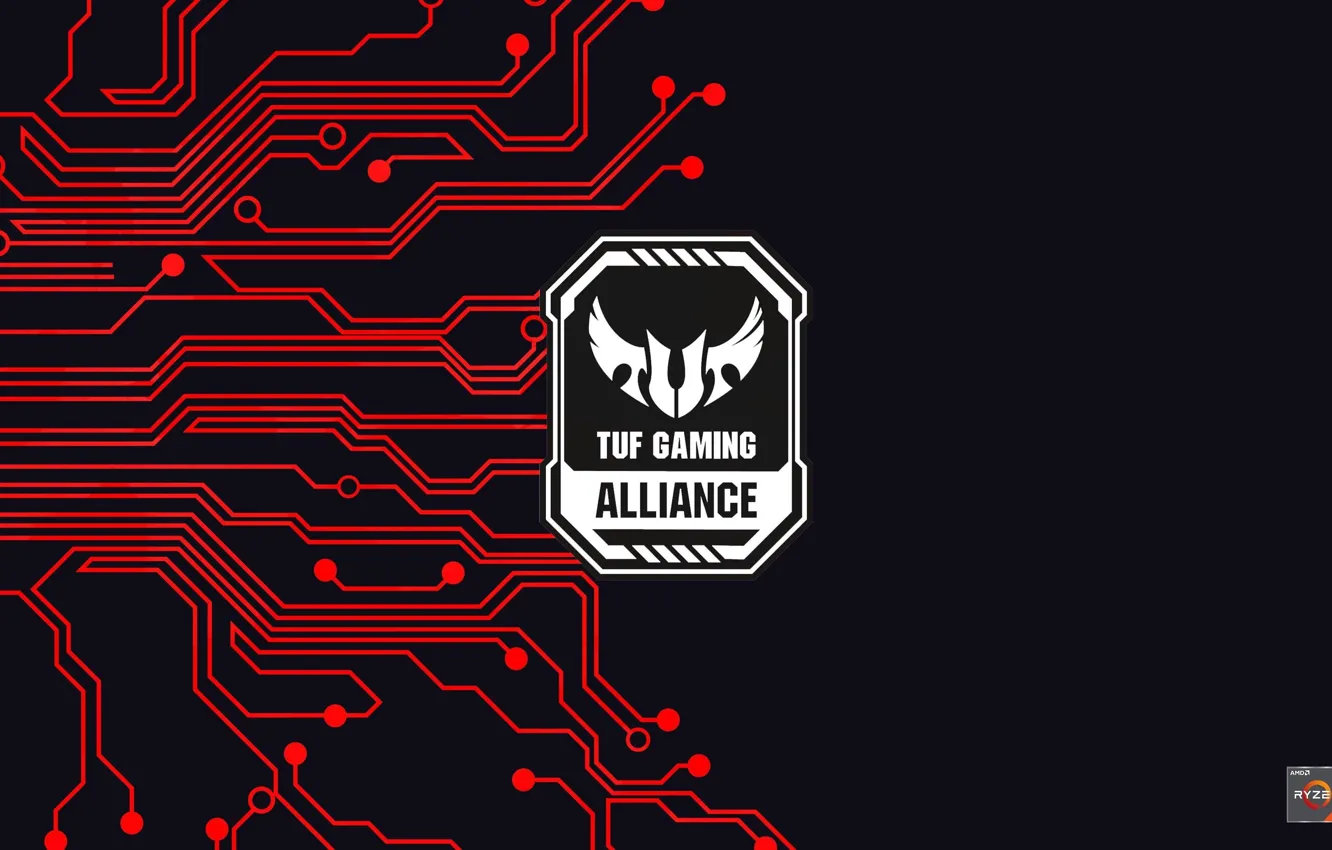 Photo wallpaper track, Black Background, The inscription, ASUS, Gaming, Alliance, TUF, ASUS TUF Gaming