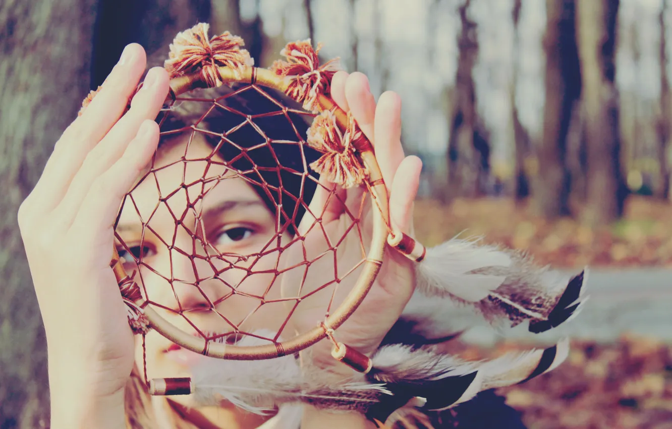 Photo wallpaper eyes, girl, Dreamcatcher